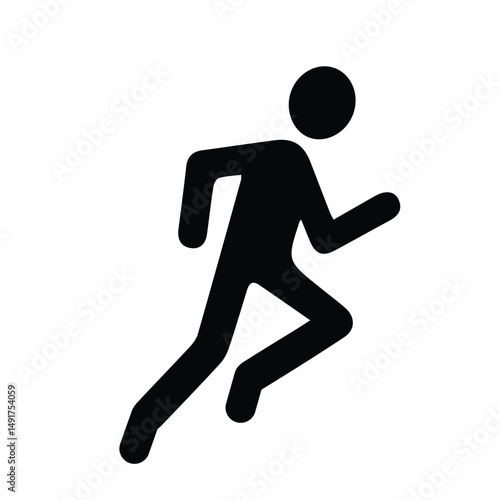 Black Run Icon for any kind of graphic work - sport run black logo design for any kind of graphic work. black Run clipart vector image. man fast walking dark illustrator vector image traveling concept