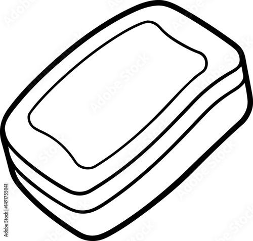 soap outline vector and illustration, coloring book page