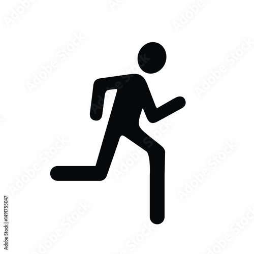 Black Run Icon for any kind of graphic work - sport run black logo design for any kind of graphic work. black Run clipart vector image. man fast walking dark illustrator vector image traveling concept