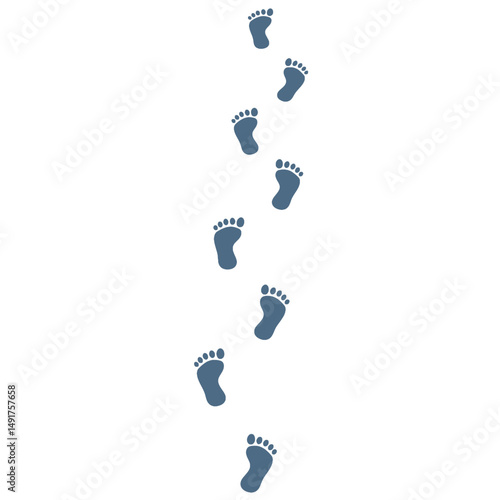 Vertical Footprints Design On White Background
