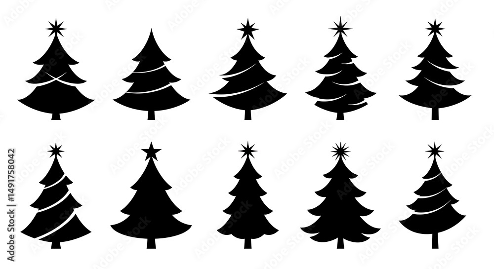 Obraz premium Twelve Nights of Christmas Trees
