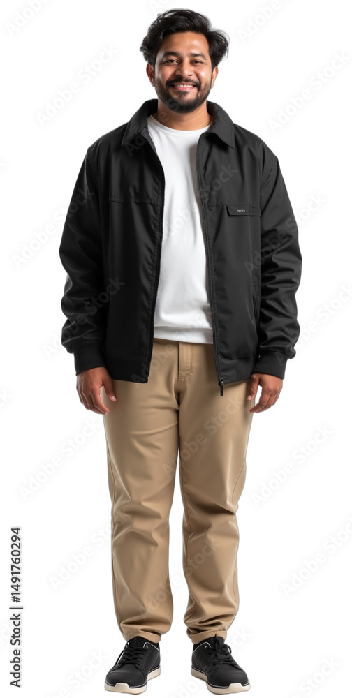 Photorealistic full-body portrait of a South Asian non-binary person in their late 20s with a plus-size build, standing naturally. Confident, approachable smile, business casual attire, Photorealistic full-body portrait of a South Asian non-binary person in their late 20s with a plus-size build, standing naturally. Confident, approachable smile, business casual attire,
