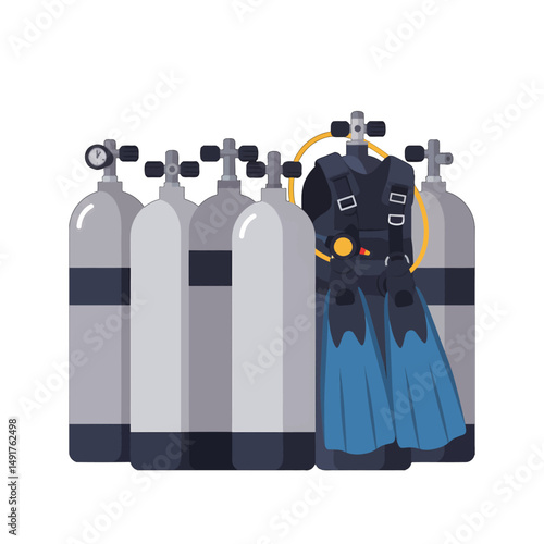 Scuba Diving Equipment Illustration