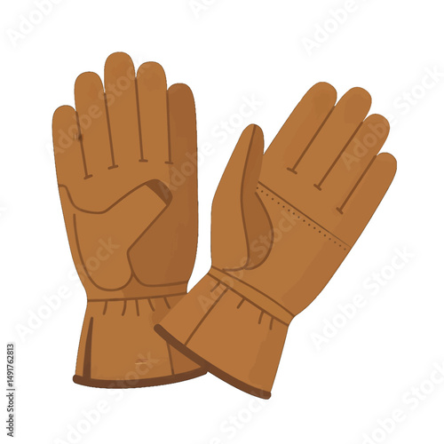 Pair Of Tan Leather Gloves