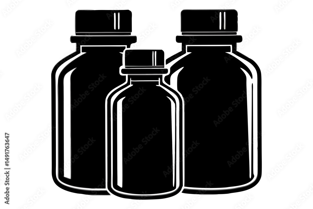 medicine bottles silhouette vector medicine bottles silhouette vector
