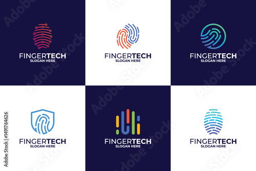 Set of podcast emblem logo design