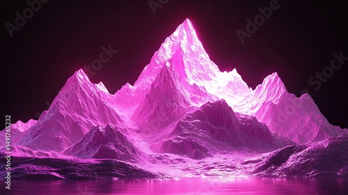 Pink purple mountain range illustration