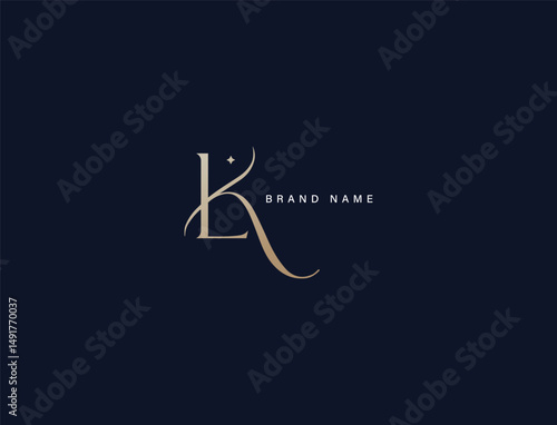 letter lk luxury brand logo design, kl lettering, lk, kl initials