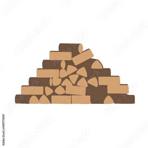 Stacked Firewood Pile