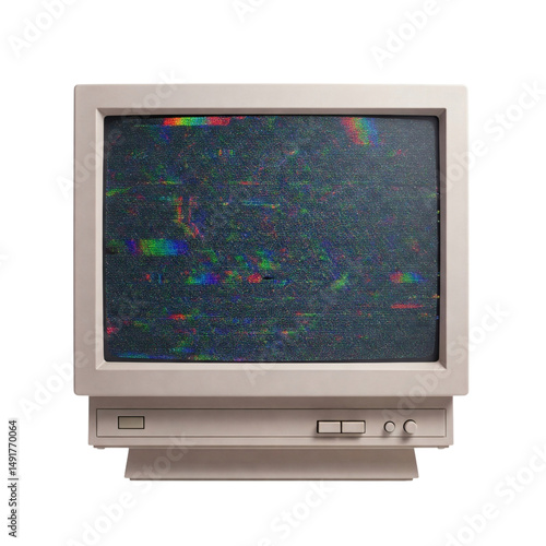Quadro su tela CRT monitor with static glitch screen