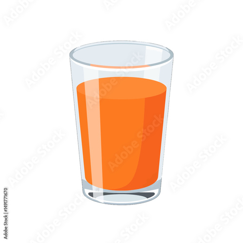 Orange Juice In Glass Illustration