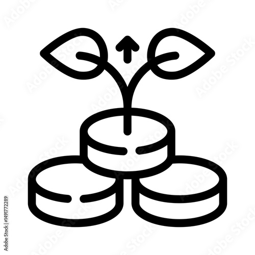 wealth growth line icon