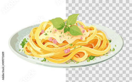 a plate of cheese pasta with leaf topping