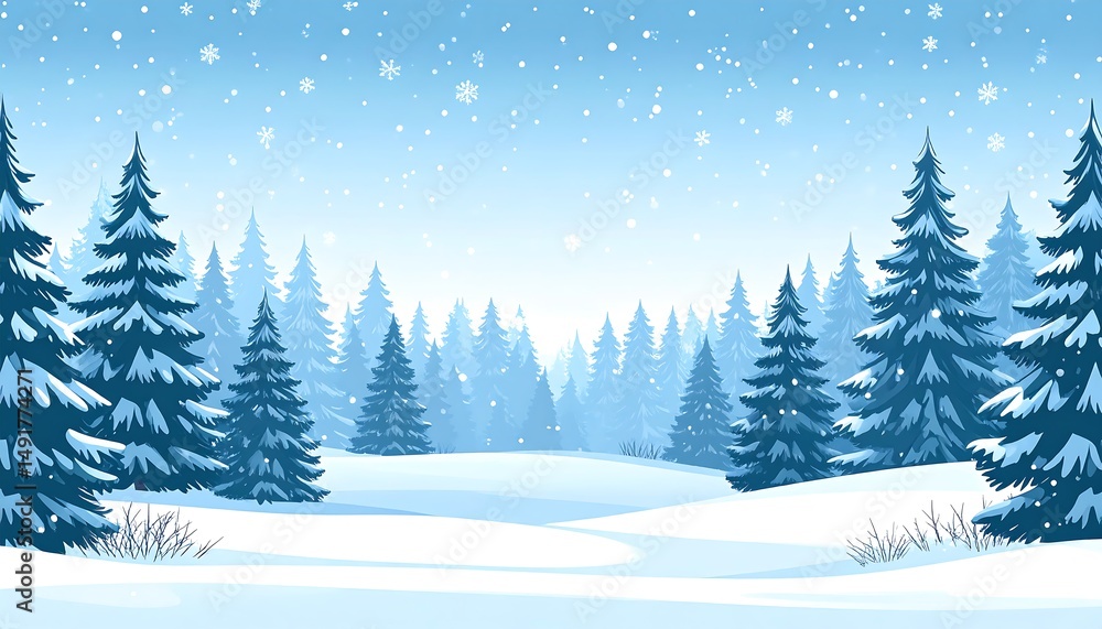 Snowy Winter Wonderland: A Serene Forest Scene Snowy Winter Wonderland: A Serene Forest Scene