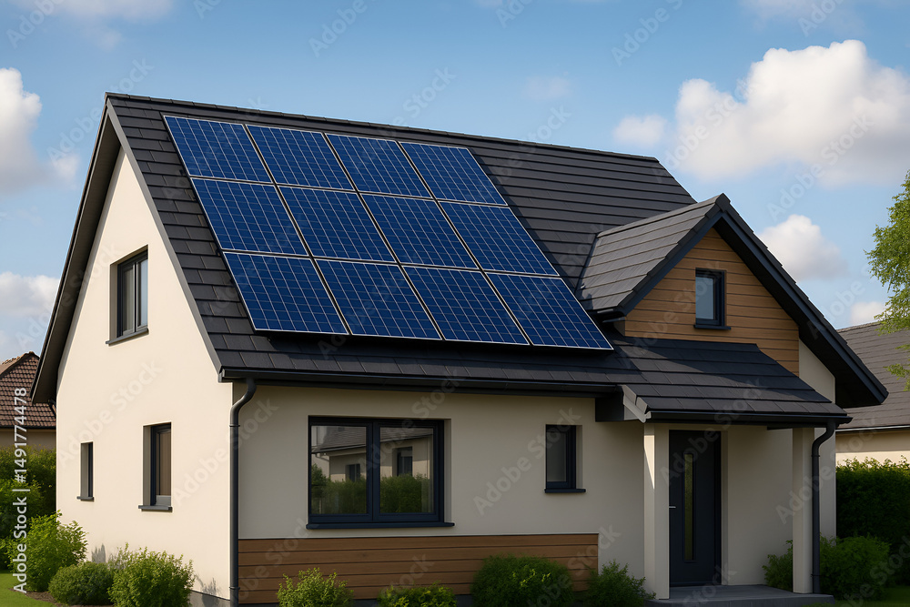 Solar-Powered Suburban Home: Eco-Friendly Living Solar-Powered Suburban Home: Eco-Friendly Living