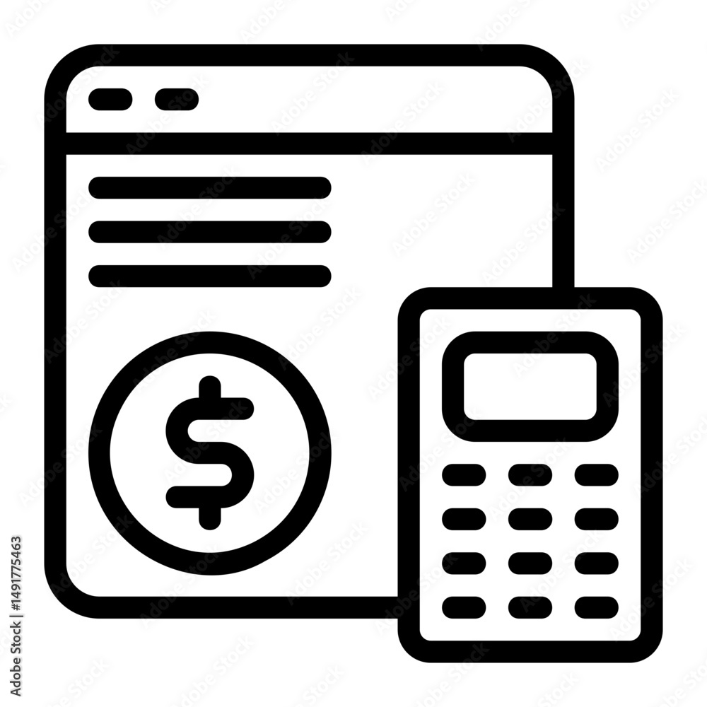Budget tracker Line Icon Budget tracker Line Icon