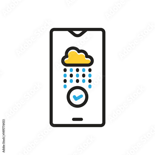 Color illustration icon for ensure