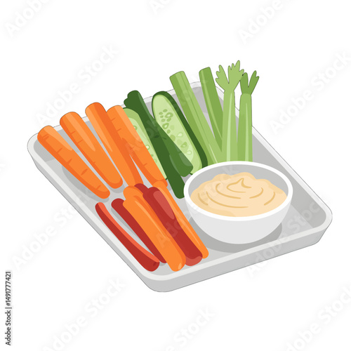 Colorful Vegetable Platter With Dip