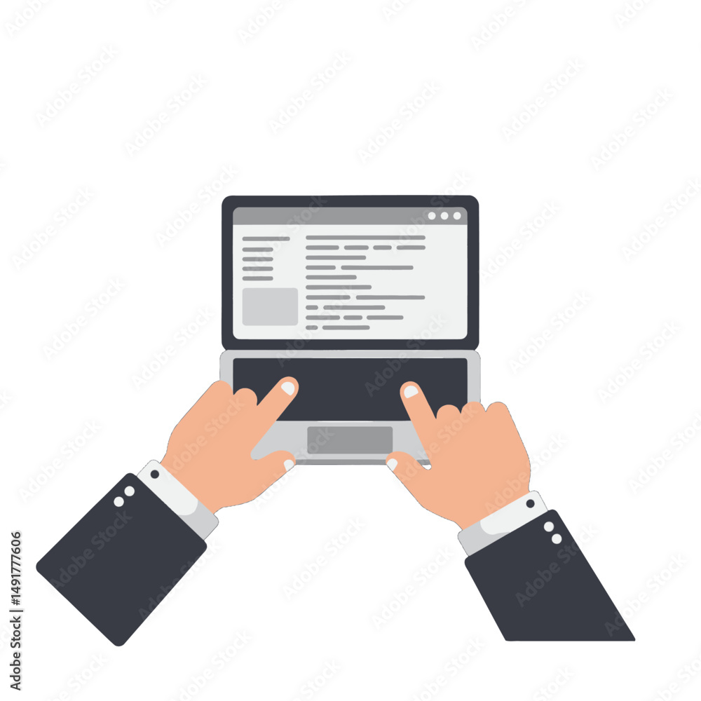 Business Hands Typing On Laptop Business Hands Typing On Laptop