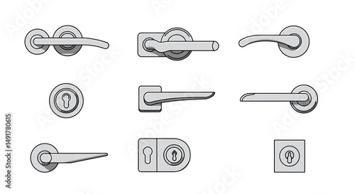 Door Handle and Lock Set