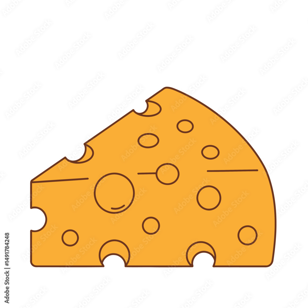 Simple Cheese Slice Illustration Simple Cheese Slice Illustration
