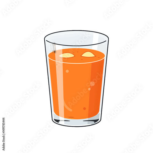 Glass Of Orange Juice With Cubes