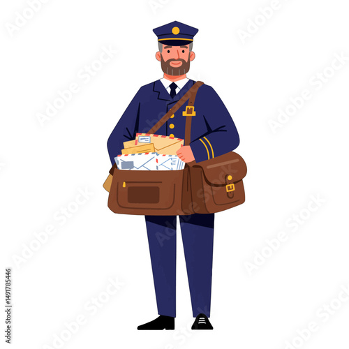 Pixel Art Postal Worker With Mailbag