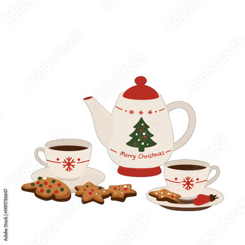 Christmas Tea Set With Cookies