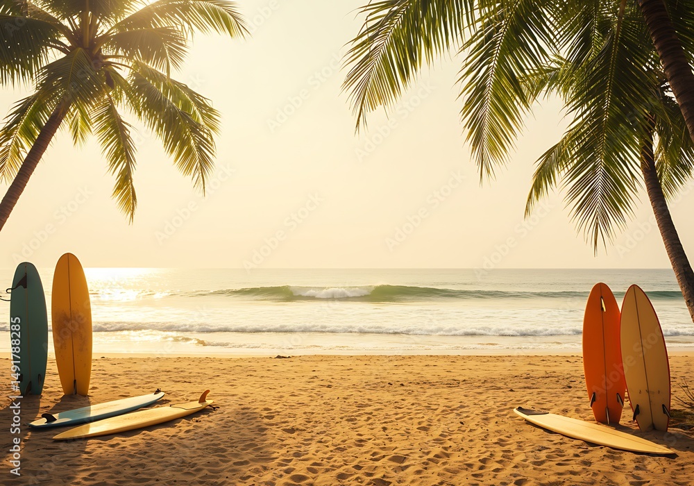 Fototapeta premium Golden Hour Surf Dreams