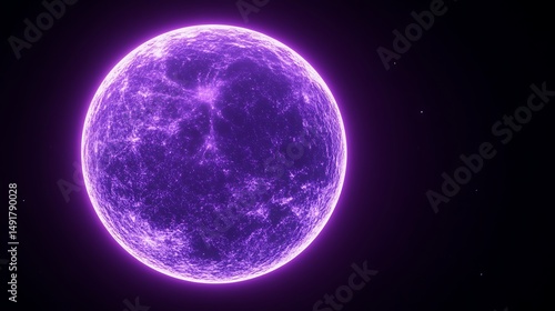 Purple planet in space