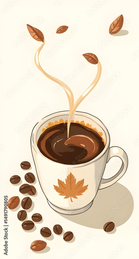 Obraz premium coffee cup cartoon