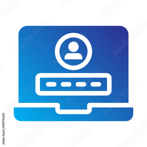 User login interface on laptop for authentication