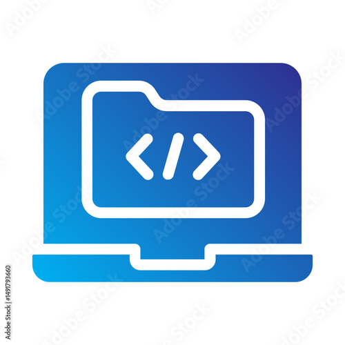 Laptop with code window symbolizing development