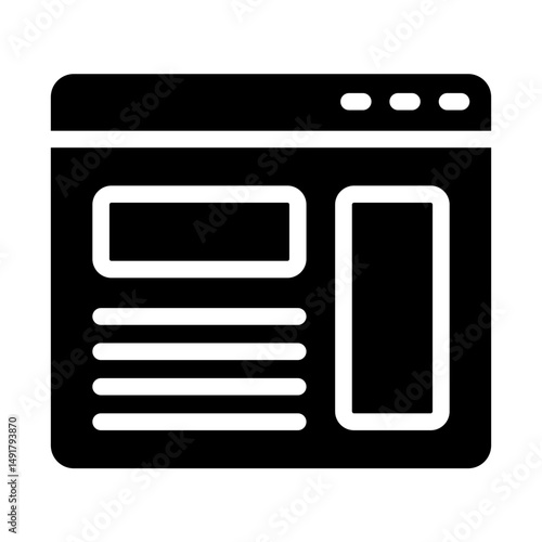 Web interface layout symbol for wireframing or UI design