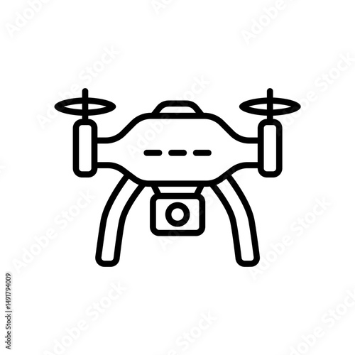 Drone camera icon. tech infographics, air navigation symbols, or modern visuals related to drone technology, aerial videography, and professional photography