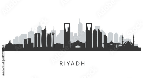 Riyadh Skyline with Saudi Arabia, Cityscape, and Vector.