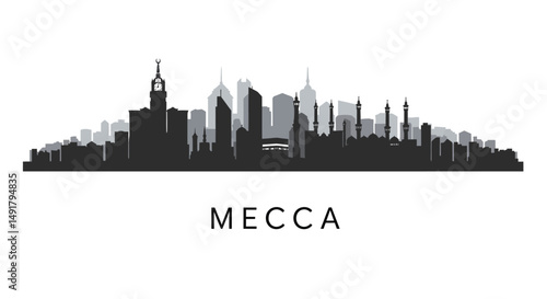 Mecca Skyline with Saudi Arabia, Cityscape, and Travel.