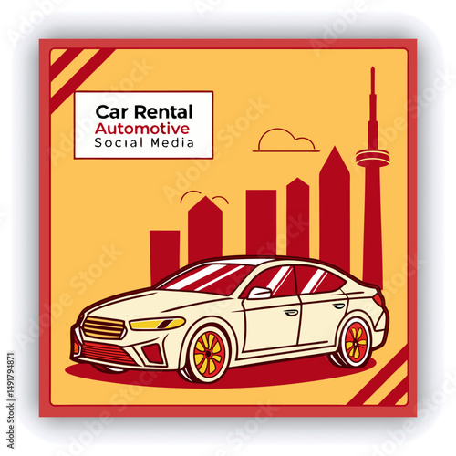 Electric Car Concept Vector Illustration for Website Banner, Advertisement and Marketing Material, Online Advertising, Business Presentation etc