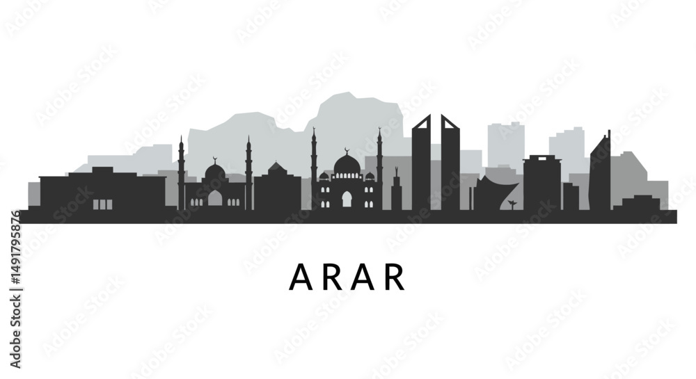 Naklejka premium Arar Saudi Arabia Skyline with Cityscape, and Vector.