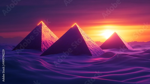 Pyramids sunset landscape