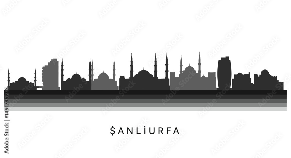 Fototapeta premium Sanliurfa Cityscape Silhouette.