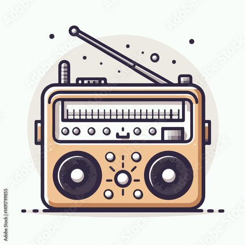retro radio vector illustration