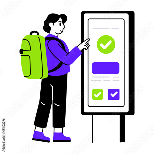 A sketchy style illustration of self service
