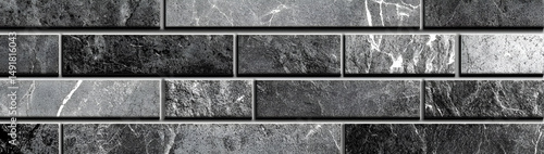 Modern textured brick wall seamless background with dark gray color and marble veins perfect for design projects