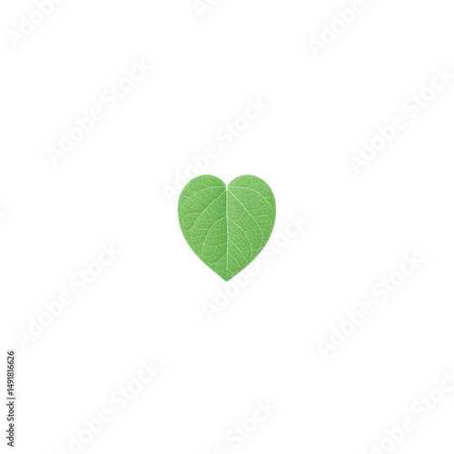 Heart Shaped Green Leaf Nature Love Ecology Symbol Perfect for eco friendly designs and nature themed projects