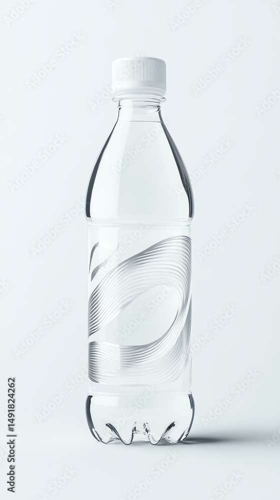 A mockup of a branded water bottle with a fitness logo on a white background A mockup of a branded water bottle with a fitness logo on a white background