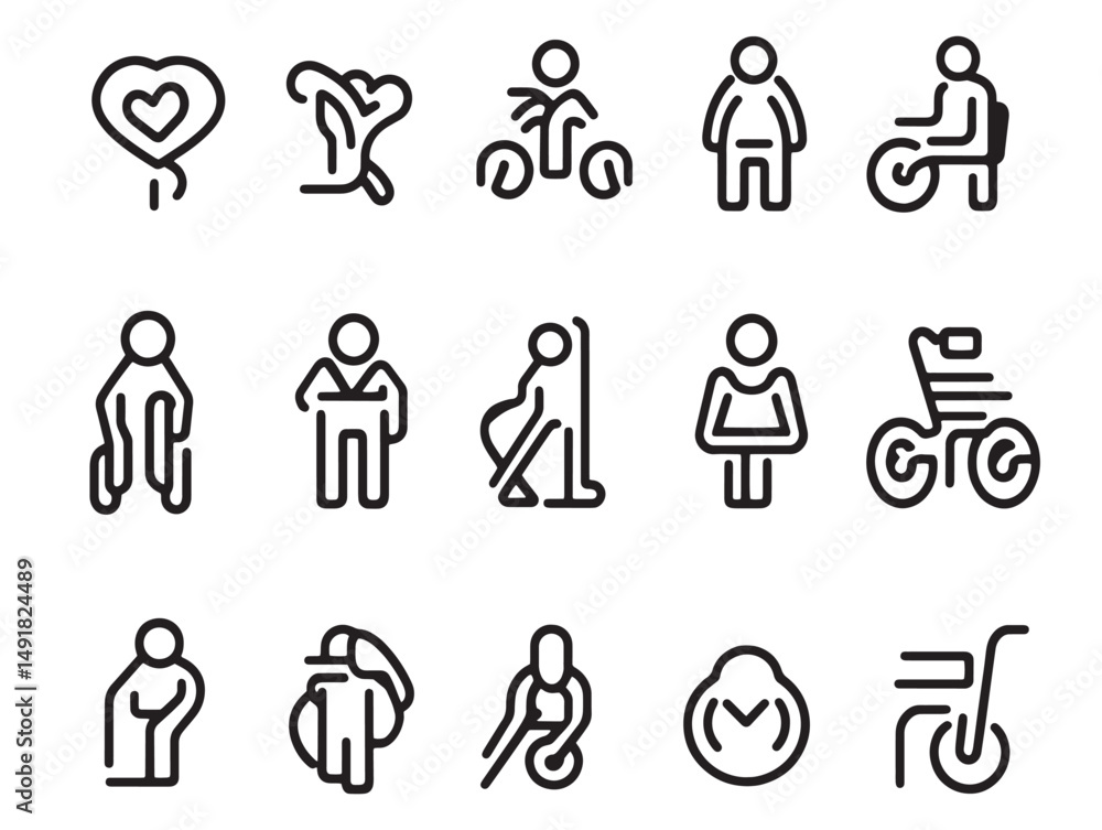 caregiver icon line art for health care services caregiver icon line art for health care services