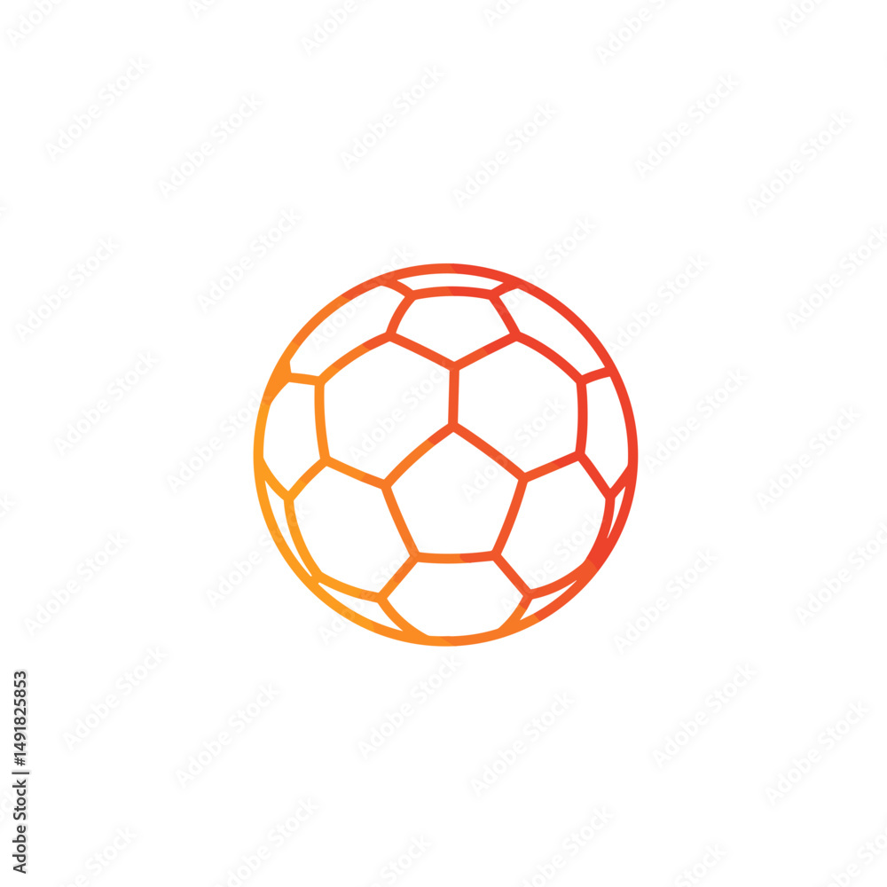 Naklejka premium Soccer ball icon in gradient color with outline design