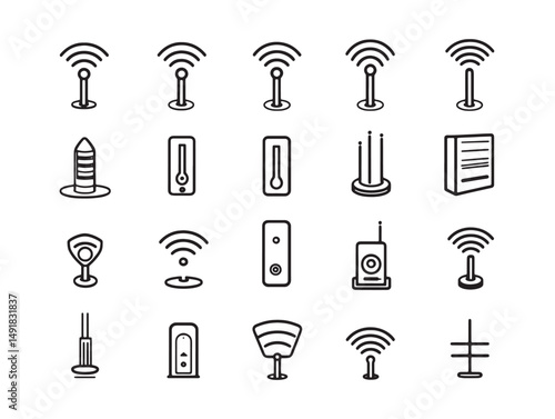 simple clean access point line art style vector image
