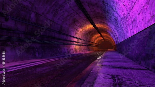 Underground tunnel perspective illustration